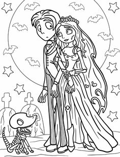 the corpse bride and groom coloring pages