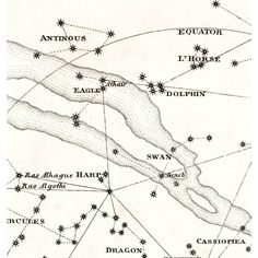 an old map shows the location of major stars in the night sky, and how they are