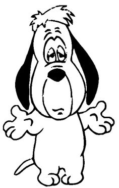 a cartoon dog with an angry look on his face