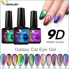 Looking for some pretty forest green nails ideas? We have collected over 30 of the best nail ideas to help you choose your new design. Chameleon Nails, Reflective Nails, Gel Nail Polish Colors, New Nail Art Design, Cat Eye Gel Polish, Soak Off Gel Nails, Galaxy Nails, Magnetic Nails, Uv Gel Nail Polish