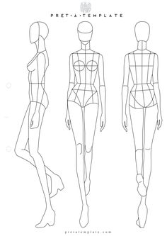 the front and back view of a female mannequin with measurements for each body