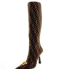 Fendi Versace Collection Knee High Boots Size 38.5.Worn Once Versace Boots, Fendi Versace, Versace Collection, Fendi Shoes, Shoes Heels Boots, High Boots, Knee High Boots, Shoes Women Heels, Knee High