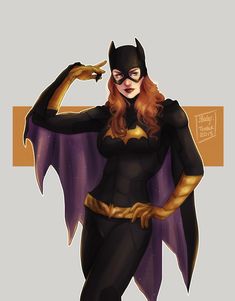 a drawing of a woman dressed as batgirl