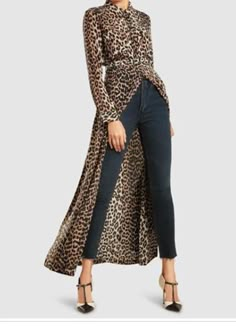 Print Maxi Dress Outfit, Silk Shirt Outfit, Outfit Kimono, Vestido Animal Print, Look Hippie Chic, Long Sleeveless Cardigan, Leopard Satin Dress, Hippie Chic Fashion