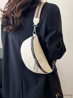 BirdinBag - Lychee Pattern Lady Breast Bag: Fashionable and Versatile Shoulder Messenger Bag Word Wrap, Waist Bags, Shoulder Messenger Bag, Saddle Bag, Waist Bag, White Patterns, Sling Bag, Saddle Bags, Saddle