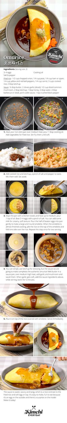 the instructions for how to make an omelet