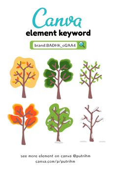 an image of trees with the words canva element keyword on it and below them