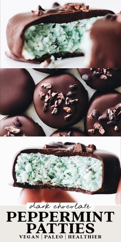 chocolate peppermint patties with mint cream filling