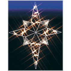 a star made out of lights on a black background