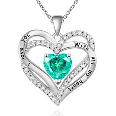 PRICES MAY VARY. Engraved Heart-shaped Pendant Necklace: Unique & dainty design and outstanding quality necklace engraved with “I love you always and forever”. 5A Cubic Zirconia Pendant: 0.95"(L) x 1.0"(W); Adjustable chain: 17.7"+2"; Weight: 0.27 oz Gold Filled Nickel-free & Hypoallergenic, NOT Fade & NO Tarnish: Advanced 18K gold filled technology instead of plating, which Contains more gold components, make the cute necklace for women non-sensitive and healthy for body Perfect Anniversary & 1 Necklace 2023, Birthday Gifts For Wife, April Birthstone Necklace, Heart Shaped Pendant Necklace, Sterling Silver Heart Necklace, Rose Heart, Women Flower, April Birthstone, Flower Rose