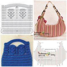 crochet patterns for purses and handbags, including the bag with flowers