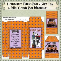 halloween punch box, gift tag and mini candy bar wrapper