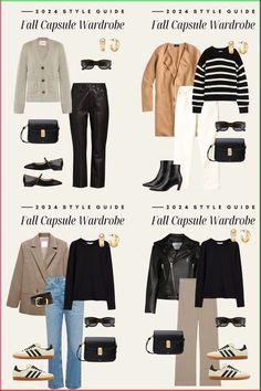 New York Wardrobe, Travel Outfit Autumn Europe, French Fall Capsule Wardrobe, Ireland Fall Outfits, Fall Capsule Wardrobe 2024, Dressing Capsule, Chic Capsule Wardrobe, Capsule Wardrobe Women, Chic Fall Fashion