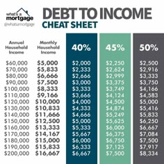 an info sheet showing the amount of debt in each household home and how much it cost