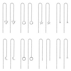 PRICES MAY VARY. Minimalism Earrings Set--8 Pairs of threader earrings in one order,and each earring is unique Meticulously Crafted--All these long chain earrings are made of 316L stainless steel,safe and not easy to fade.high-polished surface and strict electroplating process, smooth and shiny metal wire earrings,low-key gorgeous.Unique and personalized wearing and matching make you glamorous Design--Threader tassel chain tassel earrings length:10mm（3.94in), lightweight and comfortable to wear. Minimalist Adjustable Threader Earrings, Minimalist Metal Threader Earrings With Adjustable Chain, Minimalist Metal Dangle Threader Earrings, Minimalist Silver Metal Threader Earrings, Minimalist Metal Threader Earrings As Gift, Minimalist Chain, Earring Styles, Electroplating Process, Long Chain Earrings