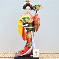 45549408256223 Japanese Wear, Geisha Doll, Silk Satin Fabric, Japanese Geisha, Style Japonais, Decoration Piece, Japanese Dolls, Silk Hair, Maneki Neko