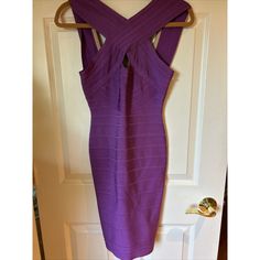 Women’s Herve Leger Rayon Blend Purple Violet Bandage Dress Size S Zipper. Condition Is Pre-Owned. Dispatched With Usps Priority Mail. Herve Leger Purple Dress, Purple Bandage Dress, Purple Violet, Herve Leger, Dresses Women, Bandage Dress, Priority Mail, Color Purple, Violet