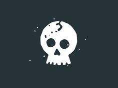 a white skull on a black background