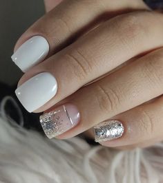 Girls Nail Designs, White Gel Nails, Romantic Nails, Ombre Acrylic Nails, Acrylic Nails Coffin Pink, Super Nails, Christmas Nails Acrylic, Girls Nails, Fabulous Nails