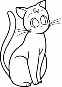 a black and white drawing of a cat