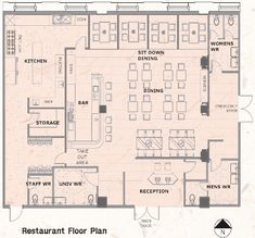 the restaurant floor plan is shown in this image