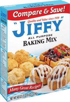 a box of jeffy baking mix on a white background