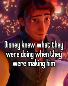 an image of a man with the words disney knew what they were doing when they were making