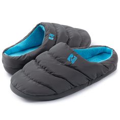 PRICES MAY VARY. Like mini-down jackets for your feet, these slippers provide insulated warmth from inside the house to the campground Sturdy rubber sole protects your feet against hard ground, with anti-skid traction preventing slips and falls Memory foam cushioning alleviates stress from your tired feet after a long hike or simply coming home from work Soft microfiber lining comforts your feet with or without socks on, wicks away moisture to keep the interior sweat-free and odorless Machine wa Comfortable Outdoor Slippers For Winter, Comfortable Outdoor Winter Slippers, Comfy Outdoor Winter Slippers, Comfortable Gray Slippers For Outdoor, Comfortable Gray Outdoor Slippers, Comfortable Outdoor Synthetic Slippers, Winter Outdoor Synthetic Slippers, Comfortable Slip-resistant Outdoor Slippers, Slip And Fall