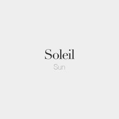 the word solei is shown in black and white