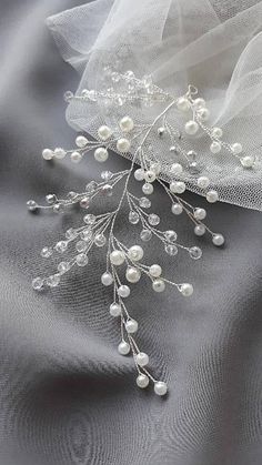 Absolutely beautiful hand twisted wedding pearl tiara with pearls and crystals using sterling silver wire and gold wire to create this beautiful vine. This is a stunning piece with some sparkle and perfect for the modern ethereal bride who wants to add a touch of glamour to the whimsy.. This hair vines is easy to use as it is bendable, light-weight and can be hair-pinned anywhere you like. It's perfect Wedding headpiece for your special day! Please note , in connection with the organic, random n Pearl Hair Vine Wedding, Wire Charms, Bridal Hair Vine Pearl, Pearl Bridal Headpiece, Hair Vine Bridal, Beautiful Bridal Hair, Wedding Hair Vine, Wedding Hair Head Piece, Wedding Hair Jewelry