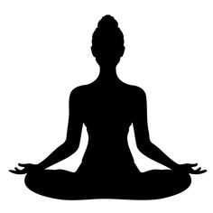 a woman is sitting in the lotus position