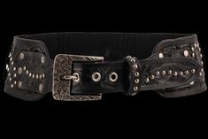 We Carry the Best Luxury Western Accessories. Shop Juan Antonio Studded Black Western Belt. Black Western Belt Buckles For Festival, Black Western Belt For Festivals, Western Black Belt For Festivals, Western Style Black Belt For Festivals, Black Leather Festival Belts, Black Concho Belt, Black Leather Belts For Festivals, Black Belt With Removable Feature For Festivals, Western Black Belt Buckle With Belt