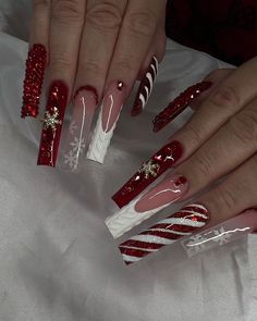 Bling Acrylic Nails, Winter Nail, Acrylic Nails Coffin Short, Pink Acrylic Nails, Xmas Nails