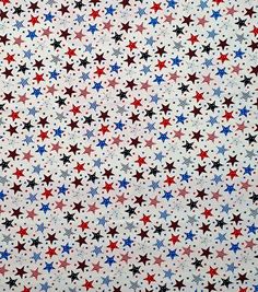 red, white and blue stars on a white background