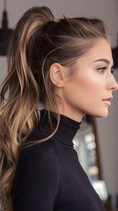 Enhance your brown eyes with this date night beauty routine! Get ready to mesmerize with every glance. #BrownEyesBeauty #DateNightGlam #EyeMakeup #GlamInspo Ponytail Night Out, Ponytail Event Hair, Evening Cocktail Outfit, Hairstyle For New Year, Easy Event Hairstyles, Fancy Ponytail Hairstyles Wedding, Baddie Ponytail, High Pony Hairstyles, Fancy Ponytail Hairstyles