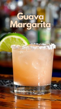 a margarita sitting on top of a wooden table