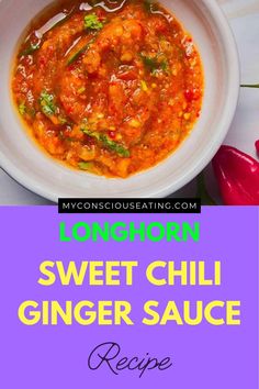 Sweet chili ginger sauce in a serving dish Ginger Sauce Recipe, Ponzu Sauce Recipe, Longhorn Steakhouse Recipes, Spicy Chicken Bites, Copycat Longhorn, Sweet And Spicy Chili, Steakhouse Recipes, Longhorn Steakhouse, Zesty Sauce