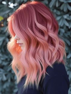 The Radiant Glow of Strawberry Blonde Hair: 37 Ideas for 2024 Strawberry Blonde Hair Makeup Ideas, Balayage Hair Red And Blonde, Red Roots Pink Ends Hair, Pink Fall Hair Color, Mixed Pink Hair, Strawberry Blonde Light Hair, Fun Fashion Color Hair, Red Hair Dye Ideas For Blondes, Different Hair Colors For Blondes