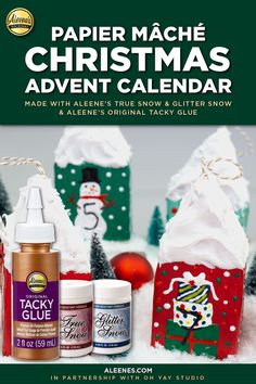 the paper mache christmas advent calendar is shown