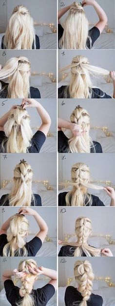 THE CHUNKY BRAID | EASY HAIRSTYLES | STEP BY STEP HAIRSTYLES | HAIRSTYLE TUTORIALS | 7 Hairstyles That Can be Done in 3 Minutes Braid Hairstyles, Diy Hairstyles, Pretty Hairstyles