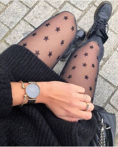 Patterned Tights Outfit, Patterned Tights, Vestidos Vintage, Looks Chic, Photo Inspo, Fall Winter Outfits