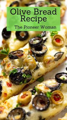 Pioneer Woman Olive Bread Easy Olive Cheese Bread Appetizer, Olive Loaf Bread Pioneer Woman, Ree Drummond Olive Cheese Bread, Cheesy Olive Bread Pioneer Woman, Ree Drummond Fried Olives, Olive Cheese Bread Appetizers, Olive French Bread, Cheesy Olive Garlic Bread, French Bread With Olive Oil