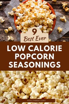 the best ever low calorie popcorn seasoning recipe with text overlays