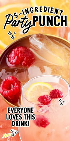 there is a drink with raspberries in it and lemons on the rim