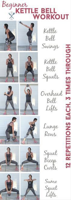 a woman doing yoga poses with the words begin kettle workout on her chest and arms