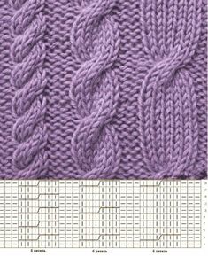 the knitting pattern is shown in purple