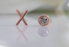 Xo Stud Earrings, Alexis Russell Jewelry, Sunburst Ring, Simple Studs, Black Diamond Bands, Pepper Diamond, Gold Letter, Custom Ring Designs, Local Jewelry