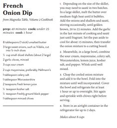 the french onion dip recipe is shown in an article about how to make it with ingredients