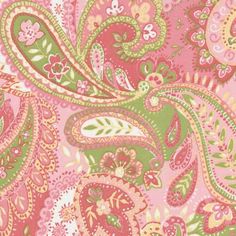 a pink and green paisley print fabric