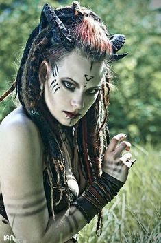 Tribal Braids #braids #braidstyles #braidstylist #stylist #hairstylist #hairstyle #hairstylist #braids #fashion  #hairinspo #hairtrends #love2Braid #vlechten #vlechtkapsels #tribalbraids Viking Makeup, Fantasy Make-up, Halloweenský Makeup, Smink Inspiration, Dark Makeup, Fantasy Costumes, Fantasy Makeup, Arte Fantasy, Costume Makeup